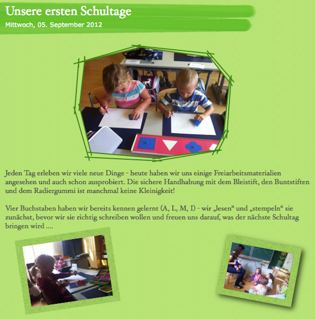 Unsere ersten Schultage