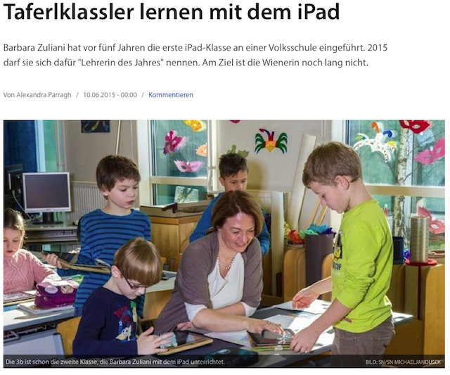 2015_Salzburger Nachrichten: "Tafelkassler lernen mit dem iPad